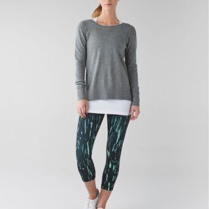 Lululemon Wunder Under Crop III Green Black Leggings Size 4